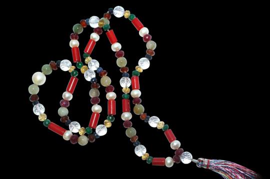 Navratna mala in thread - Small beads
