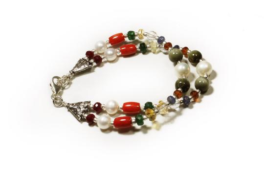 Navratna Bracelet - Double Line