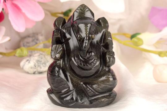 Obsidian Ganesha - 113 gms