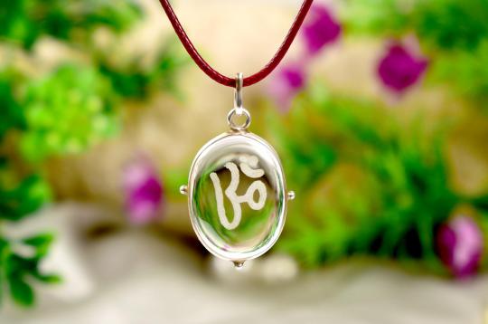 OM Locket in Crystal