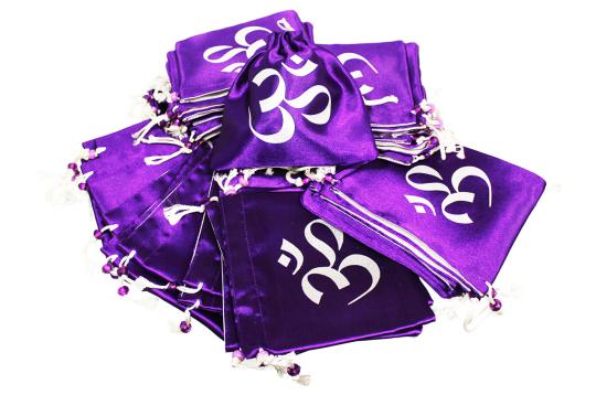 Om Satin Pouches - Set of 20