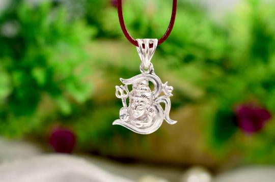 Om Shiva Locket in Pure Silver - Design II
