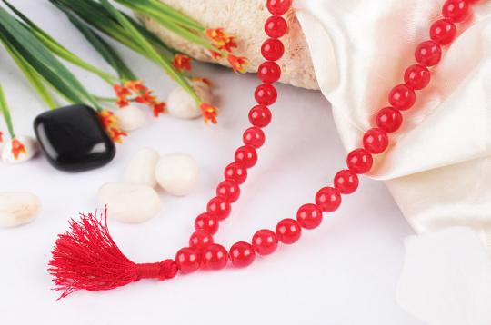 Orange Agate Round mala - 8mm