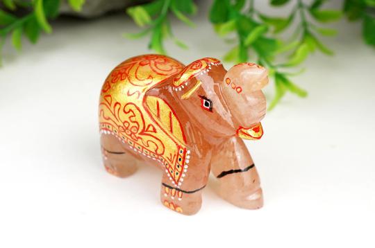 Orange Aventurine Elephant - 112 gms