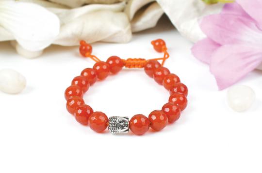 Orange Carnelian with Buddha Bracelet