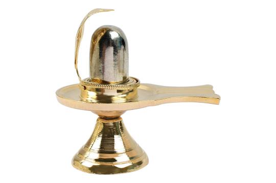 Parad lingam in brass yoni