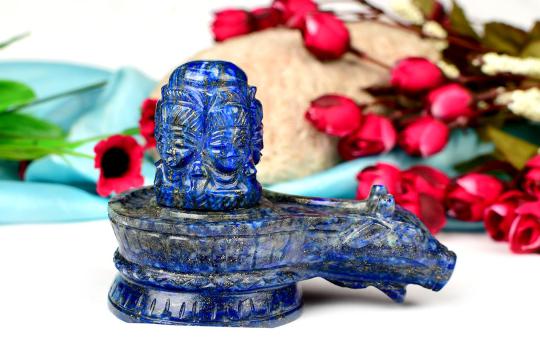 Pashupatinath Shivling in Lapis Lazuli - 395 gms