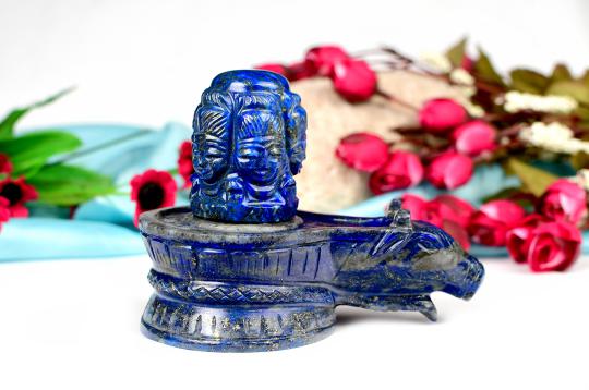 Pashupatinath Shivling in Lapis Lazuli - 411 gms