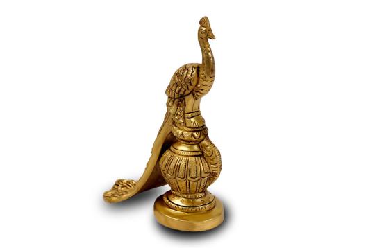Peacock in brass