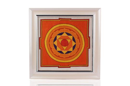 Pratyangira Yantra on silk with frame