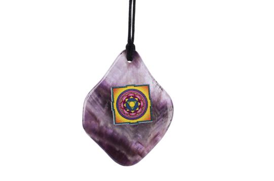 Pratyangira Yantra Pendant on Amethyst