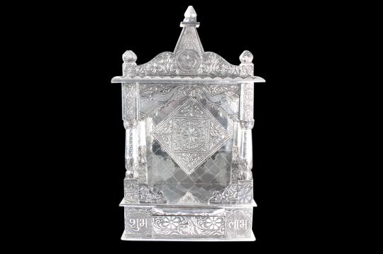 Puja Mandir in Oxidized Metal