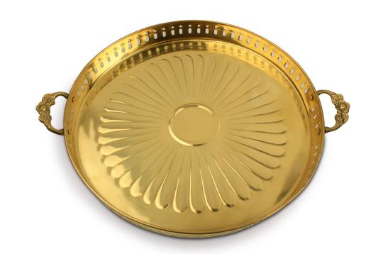 Puja Plate with handle in brass