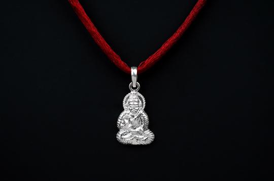 Pure silver Buddha Locket with stonework