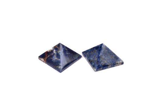 Pyramid in Blue Sodalite - Communication and creativity - Set of 2 - 24 gms