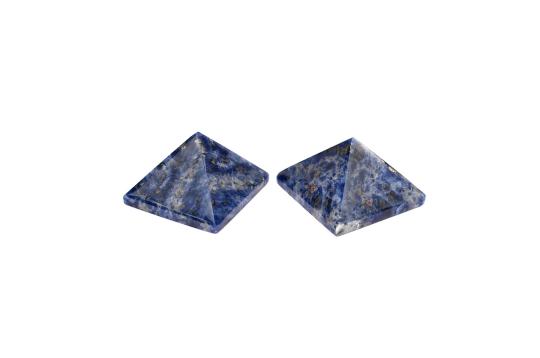 Pyramid in Blue Sodalite - Communication and creativity - Set of 2 - 29 gms
