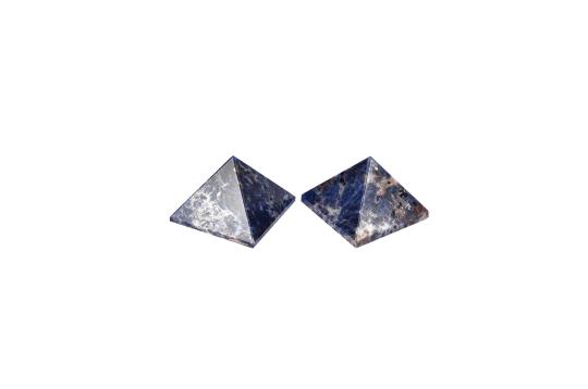 Pyramid in Blue Sodalite - Communication and creativity - Set of 2 - 35 gms