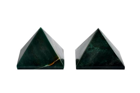 Pyramid in Natural Bloodstone - Set of 2 - II