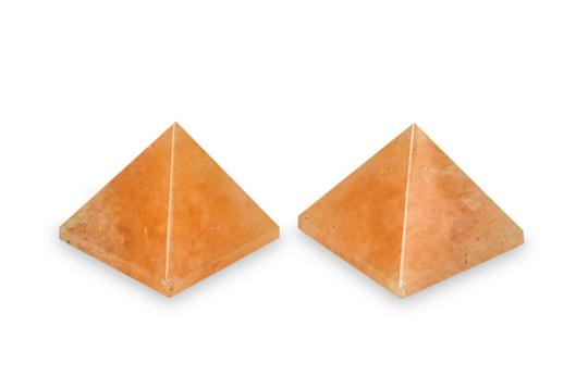 Pyramid in Natural Yellow Jade - Set of 2 - 34 gms