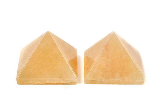 Pyramid in Natural Yellow Jade - Set of 2 - I