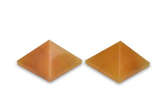 Pyramid in Natural Yellow Jade - Set of 2 - III