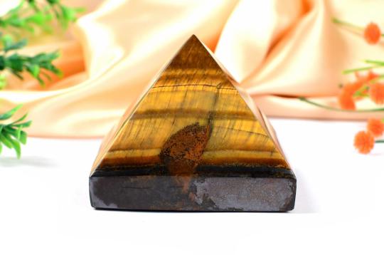 Pyramid in Tiger Eye-Luck and stability - 277 gms