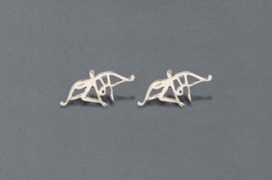 Ram earrings in pure silver