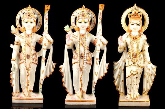 Ram Parivar in white marble idol