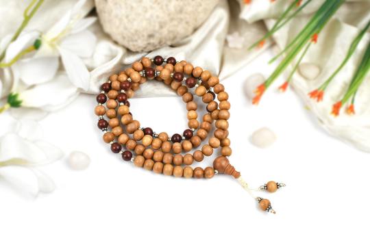 Red and White Sandal Mala