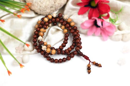 Red and White Sandal Mala - II