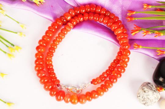 Red Carnelian Necklace - Elliptical Beads