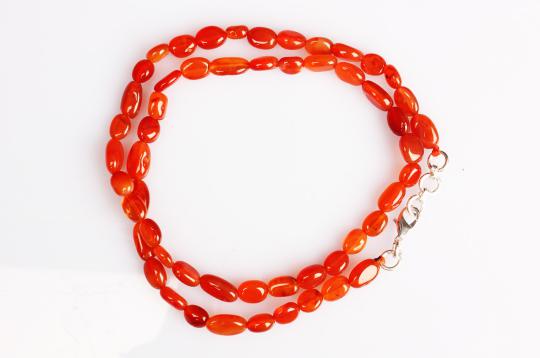 Red Carnelian Oval mala - 7 mm