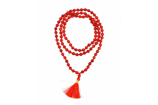 Red Carnelian Round Mala - 6 mm