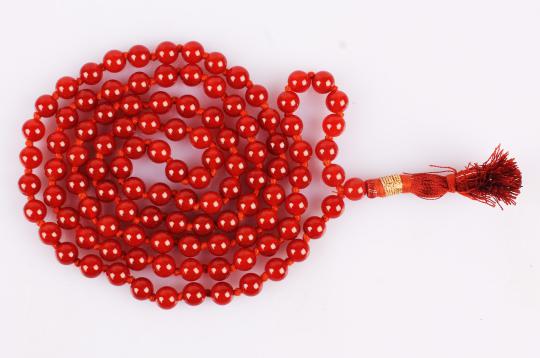 Red Carnelian Round Mala - 7 mm