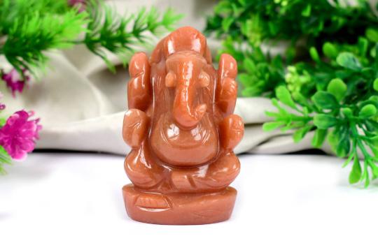 Red Jade Ganesha - 127 gms
