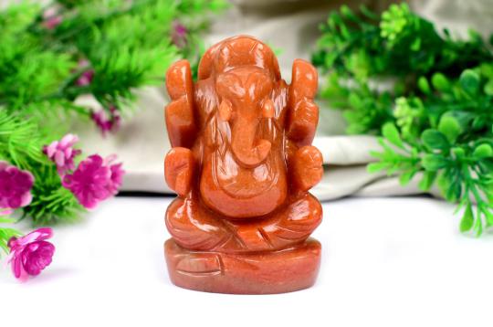 Red Jade Ganesha - 172 gms