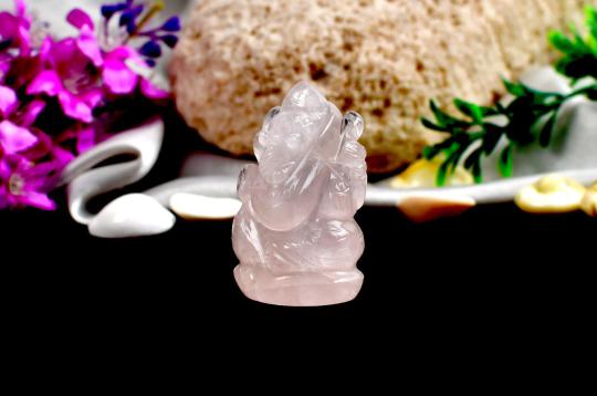 Rose Quartz  Ganesha - 30gms