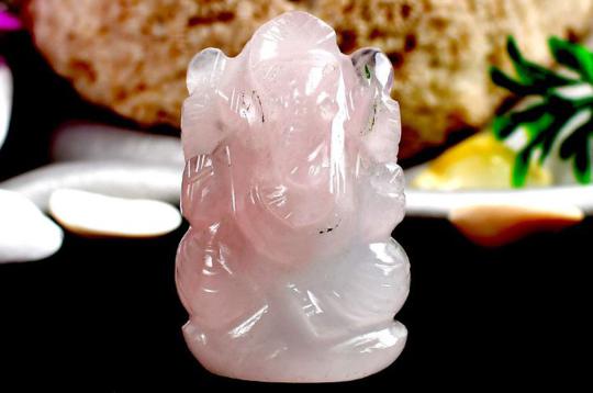 Rose Quartz  Ganesha - 33 gms