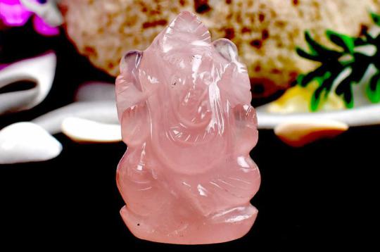 Rose Quartz  Ganesha - 42 gms