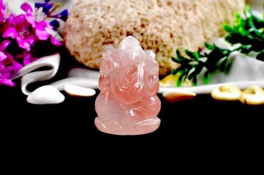 Rose Quartz  Ganesha - 48 gms