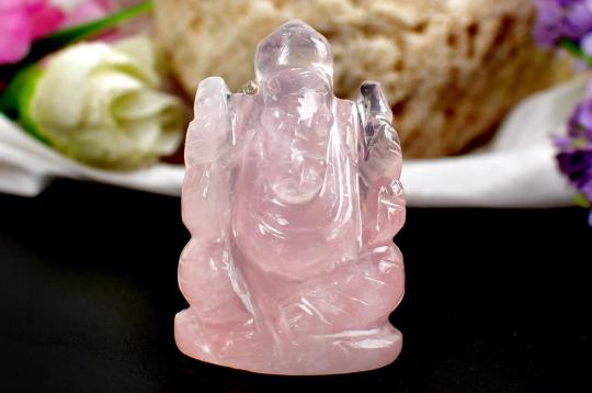 Rose Quartz  Ganesha - 57 gms