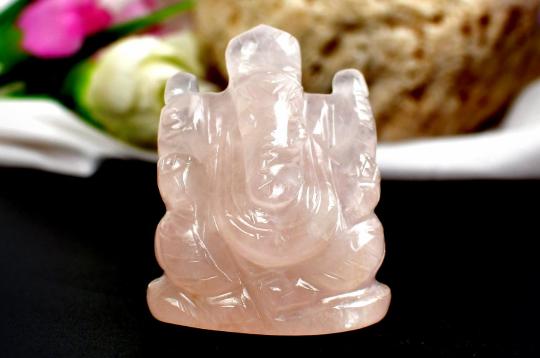 Rose Quartz  Ganesha - 58 gms