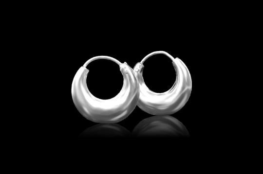 Round earrings in pure silver - Design -  XV