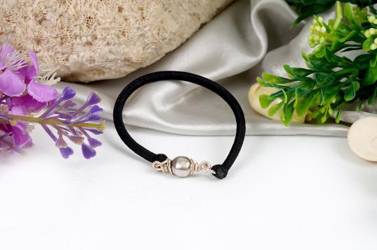 Round shape Parad Gutika bracelet with silver capping