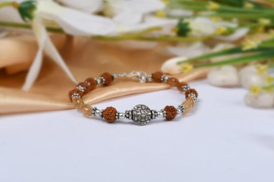 Rudraksha and Gomed Bracelet
