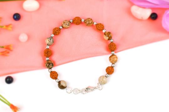 Rudraksha and Jasper Bracelet