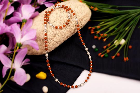 Rudraksha and Pearl mala