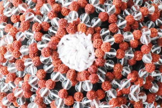 Rudraksha and Sphatik beads cap