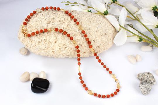 Rudraksha and Topaz mala