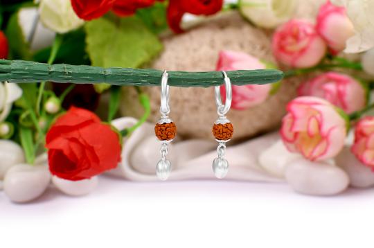 Rudraksha Earrings with Heart locket